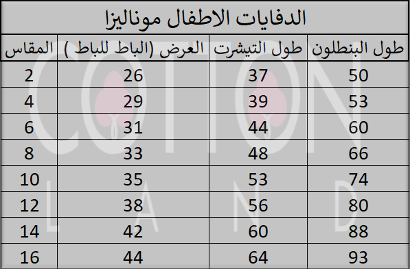 دفايه موناليزا اولادي قطن بوبره داخليه