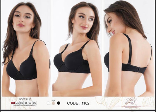 emery soft cup bra cup with wire 1102 مبطن بحديده بدون بوش